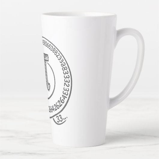 Krijtstijl Pi-symbool met cijfers – Wiskunde Pi-da Latte Mok (Rechts)