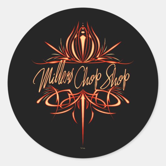 krijtstreep Logo I Ronde Sticker (Voorkant)