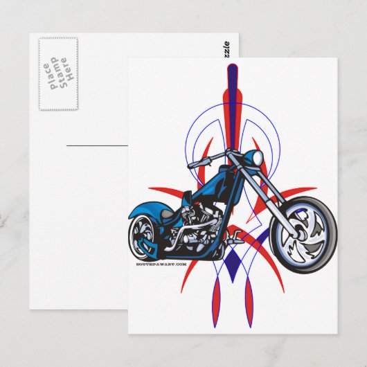 krijtstreep motorfiets briefkaart (Voorkant / Achterkant)