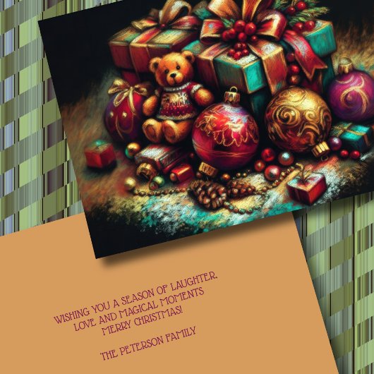 Krijttekening Kerstbeer C cadeau Ornament Feestdagen Kaart