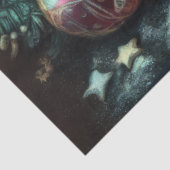 Krijttekening Kerstboom Kaars Engel Tissuepapier (Detail)