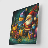 Krijttekening Leuke Kerst Scene Speelgoed Kerstver Vierkante Klok (Hoek)