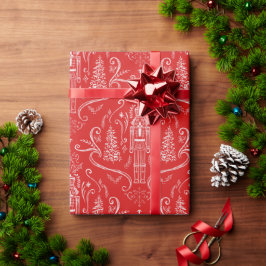 Krijttekening notenkraker kerstcadeaupapier cadeaupapier