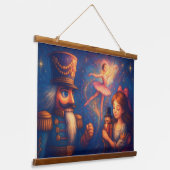 Krijttekening Schattigee Notenkraker Ballet Kerst Hangend Wandkleed (Gebogen)