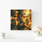 Krijttekening Schattigee Notenkraker Ballet Kerst Vierkante Klok (Huis)