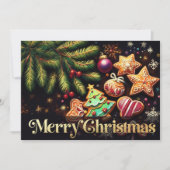 Krijttekening Versierde Kerstkoekjes 2 Kaart (Voorkant)