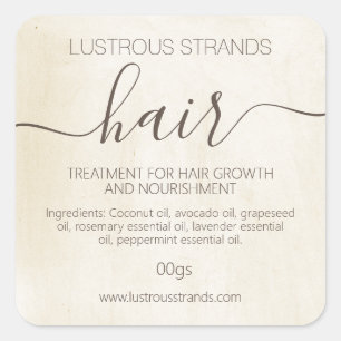 krijtverf haarbehandeling handgemaakt masker vierkante sticker