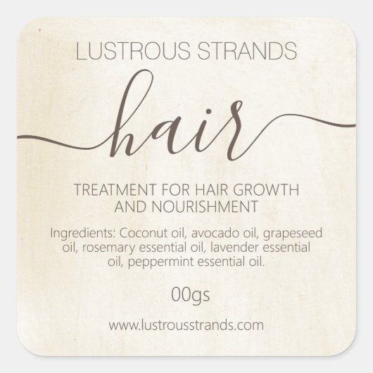  krijtverf haarbehandeling handgemaakt masker vierkante sticker (Voorkant)