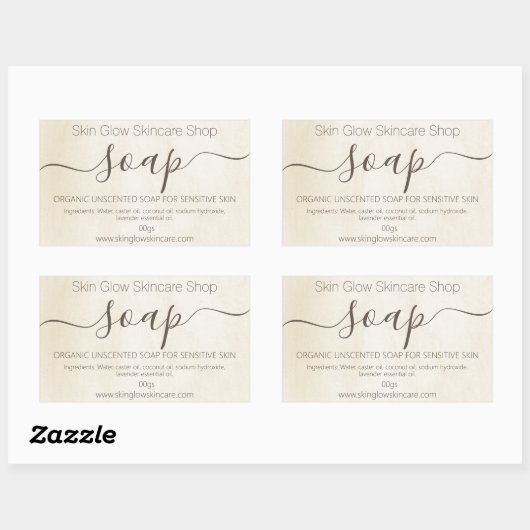  krijtverf Handgemaakte biologische zeep Rechthoekige Sticker (Vel)