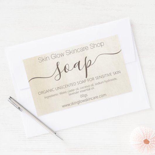  krijtverf Handgemaakte biologische zeep Rechthoekige Sticker (Envelop)