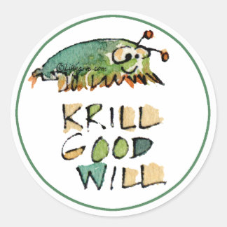 Krill Good Will kerstwalvis Envelope Seal Ronde Sticker