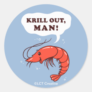 Krill Out Man Ronde Sticker