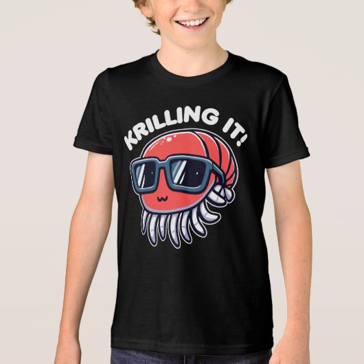 Krilling het grappige woordspeling van krill Tri-Blend shirt (Voorkant)