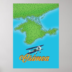 Krim reiskaart in vintage stijl poster