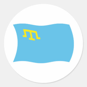Krim-Tataarse Vlagsticker Ronde Sticker