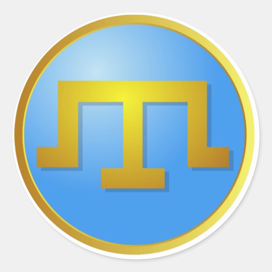 Krim Tatars' Tamga Ronde Sticker (Voorkant)