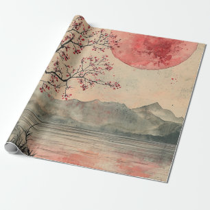 Kriminele Maan Meerzijde Inktwassing Cadeaupapier