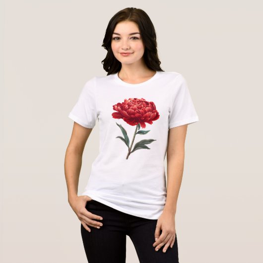 Kriminele Pioenbloes Kunst Tri-Blend Shirt (Voorkant volledig)