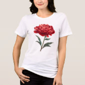 Kriminele Pioenbloes Kunst Tri-Blend Shirt (Voorkant)