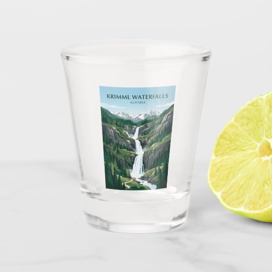 Krimml-watervallen Oostenrijk Shot Glas (Voorkant)