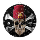 Krimpende Masonic Skull en Botten met Fez Dartbord (Voorkant)
