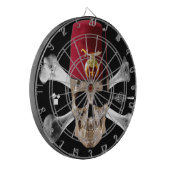 Krimpende Masonic Skull en Botten met Fez Dartbord (Voorkant Links)