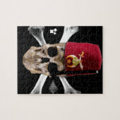 Krimpende Masonic Skull en Botten met Fez Legpuzzel (Horizontaal)