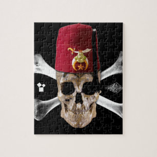 Krimpende Masonic Skull en Botten met Fez Legpuzzel