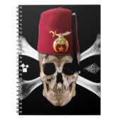 Krimpende Masonic Skull en Botten met Fez Notitieboek (Voorkant)