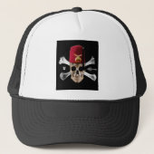 Krimpende Masonic Skull en Botten met Fez Trucker Pet (Voorkant)
