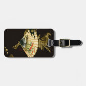 Krimpende oosterse ventilator met Floral Design Bagagelabel (Voorkant horizontaal)