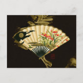 Krimpende oosterse ventilator met Floral Design Briefkaart (Voorkant)
