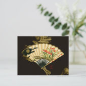 Krimpende oosterse ventilator met Floral Design Briefkaart (Staand voorkant)