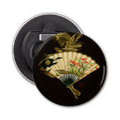 Krimpende oosterse ventilator met Floral Design Button Flesopener (Voorkant)