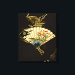 Krimpende oosterse ventilator met Floral Design Canvas Afdruk<br><div class="desc">Het schilderen van een krimpen oosterventilator met een bloemontwerp. De zwarte achtergrond laat de kleuren op de ventilatorpop van de druk. Hang dit op je muur en geniet van!</div>