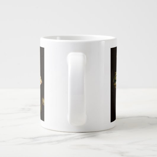 Krimpende oosterse ventilator met Floral Design Grote Koffiekop (Achterkant)