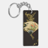 Krimpende oosterse ventilator met Floral Design Sleutelhanger (Voorkant Links)
