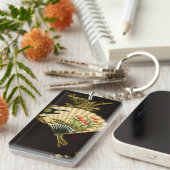 Krimpende oosterse ventilator met Floral Design Sleutelhanger (Voorkant Rechts)