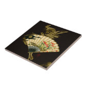 Krimpende oosterse ventilator met Floral Design Tegeltje (Zijkant)