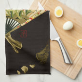 Krimpende oosterse ventilator met Floral Design Theedoek (Quarter Fold)