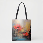 Krimpende Stilte – Abstracte Klaprozen in Stedelij Tote Bag (Voorkant)