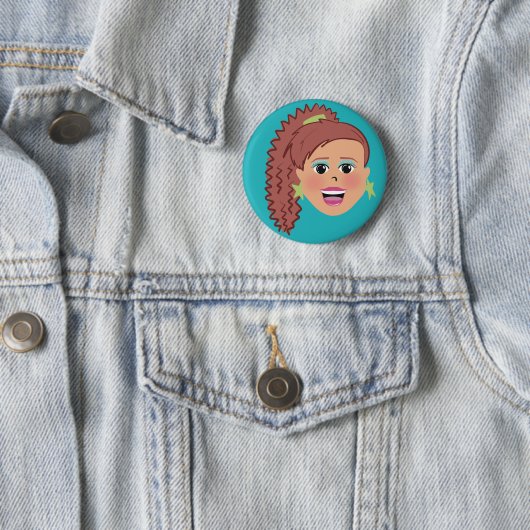 Krimpende zijkant pony ronde button 5,7 cm (In situ)