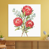 Krimprotea Boeket Aquarel Canvas Afdruk (Insitu (Woonkamer))