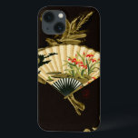 Krimpte Oriental Fan met Floral Design Case-Mate iPhone Case<br><div class="desc">Het schilderen van een geknipte orientale ventilator met een floreel ontwerp. De zwarte achtergrond laat de kleuren op de ventilatorpop van de druk. Hang dit op je muur en geniet van!</div>