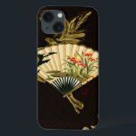 Krimpte Oriental Fan met Floral Design Case-Mate iPhone Case<br><div class="desc">Het schilderen van een geknipte orientale ventilator met een floreel ontwerp. De zwarte achtergrond laat de kleuren op de ventilatorpop van de druk. Hang dit op je muur en geniet van!</div>