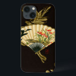 Krimpte Oriental Fan met Floral Design Case-Mate iPhone Case<br><div class="desc">Het schilderen van een geknipte orientale ventilator met een floreel ontwerp. De zwarte achtergrond laat de kleuren op de ventilatorpop van de druk. Hang dit op je muur en geniet van!</div>