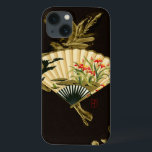 Krimpte Oriental Fan met Floral Design Case-Mate iPhone Case<br><div class="desc">Het schilderen van een geknipte orientale ventilator met een floreel ontwerp. De zwarte achtergrond laat de kleuren op de ventilatorpop van de druk. Hang dit op je muur en geniet van!</div>