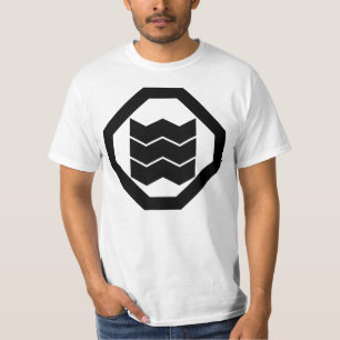 Krimpvorm Kanji voor drie op dienblad T-shirt