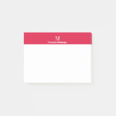 Krimrood Moderne Gepersonaliseerde Naam Letter Mon Post-it® Notes (Voorkant)