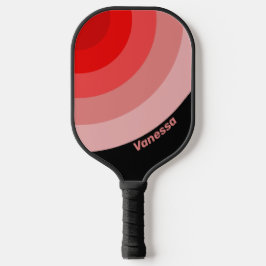 Krimrood vervaagde cirkel streep met naam pickleball paddle